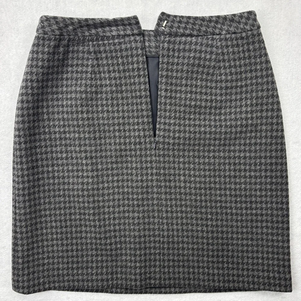 J.Crew Grey Black Houndstooth Wool Blend Mini Skirt Size 2 / 26 See Measurements